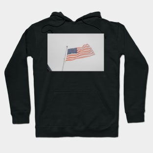 American Flag Flying off a Boat Hoodie